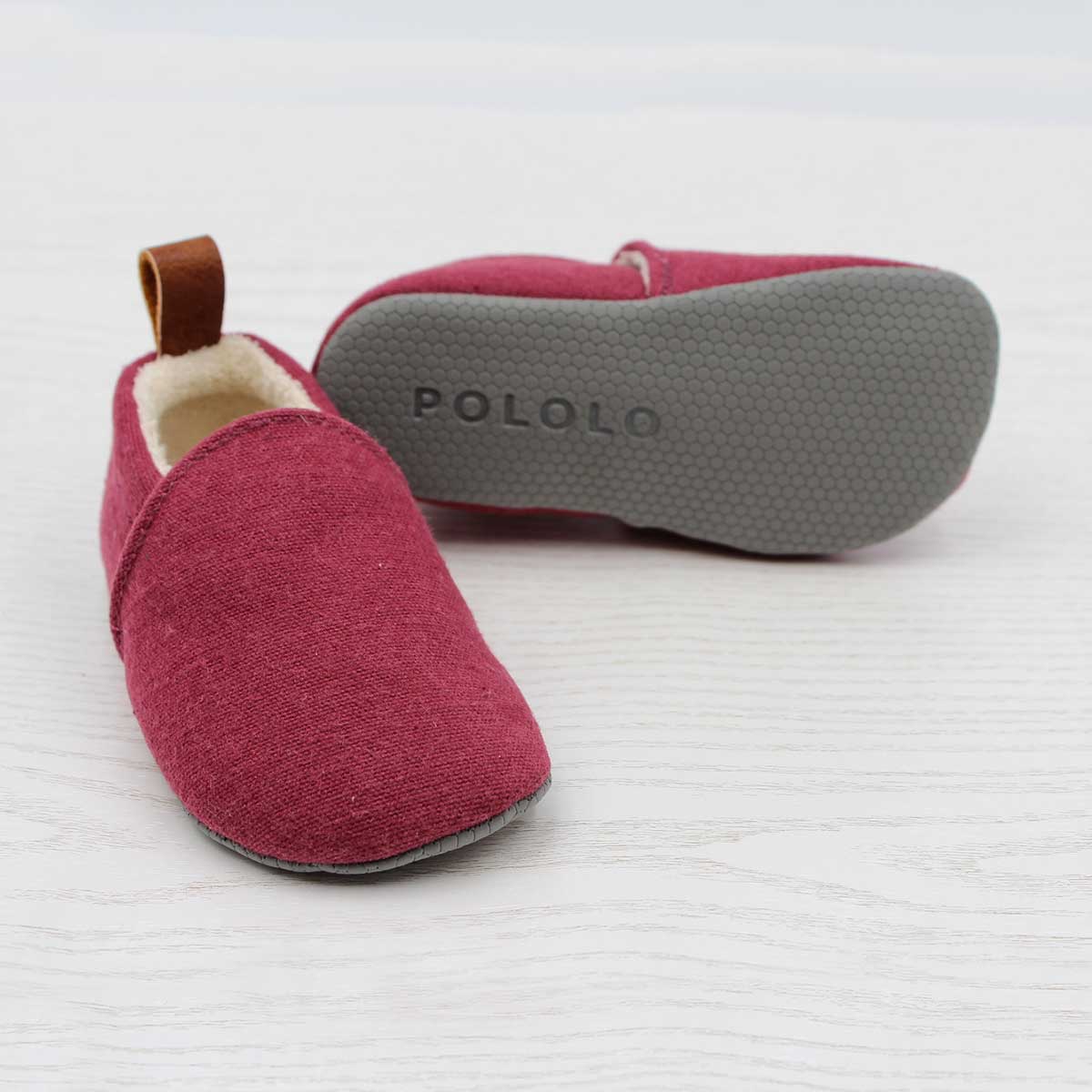 POLOLO slippers cotton wine red sole