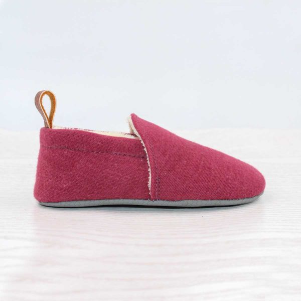 POLOLO slippers-cotton-burgundy-side