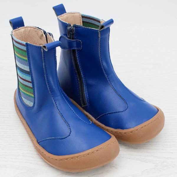 pololo-barefoot-children's shoes-vegan-chelsea-blue-frontal