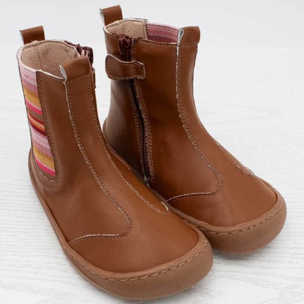 pololo-barefoot-children's shoes-vegan-chelsea-brown-frontal