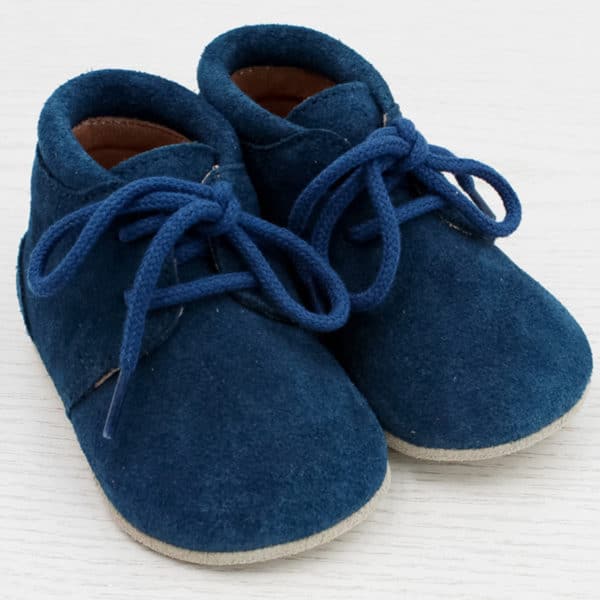 pololo-children's-lace-up shoes-porto-blue-frontal